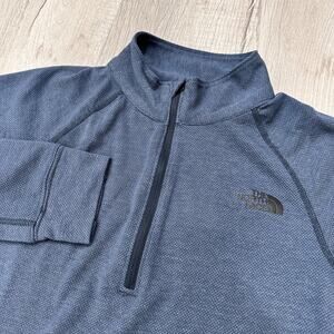 The North Face Flashdry Mens Small Blue Fleece Pullover 1/4 Zip Performance